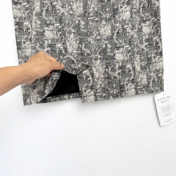 MM. Lafleur Crosby Pencil Skirt Scribble Jacquard Black Cream Size 8 NEW - Picture 7 of 12